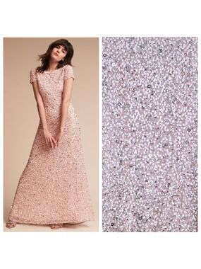 Adrianna Papell Sequin Maxi Scoop Back Dress